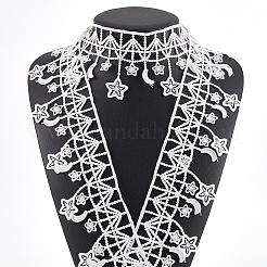 Star & Moon Polyester Lace Trim Ribbon&nbsp;OCOR-WH20003-11A-02