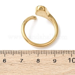 304ステンレス鋼ガラスカフオープンリング  イオンプレーティング（ip）  18KGP本金メッキ  usサイズ8 1/2(18.5mm)&nbsp;RJEW-P177-02A-G