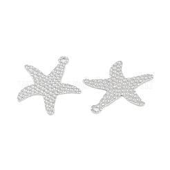 変色しない304ステンレススチールペンダント  ヒトデチャーム  ステンレス鋼色  32x29x1.1mm  穴：2.2mm&nbsp;STAS-C106-04P