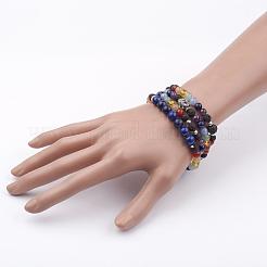 Natural Mixed Gemstone Beaded Wrap Bracelets&nbsp;BJEW-JB02581