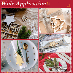 200個 4スタイル MDF クリスマスデコレーションチップ  混合図形  14.5~20x14~20x2~2.5mm  50個/スタイル&nbsp;DIY-PH0032-96