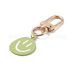 Spray Painted Alloy Smiling Face Pendant Decorations&nbsp;HJEW-JM00662