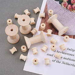 250 Pcs 2 Styles Wooden Empty Spools&nbsp;WOOD-TA0001-58