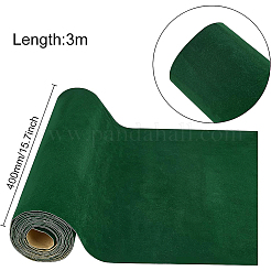 粘着ベルベット植毛ライナー  ジュエリー引き出し用クラフト生地ピールスティック  濃い緑  400x0.6mm&nbsp;OCOR-BC0001-70B