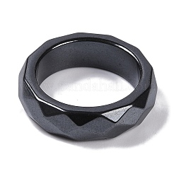 男性と女性のための磁気合成ヘマタイト指輪  6mm  内径：16.4mm&nbsp;RJEW-A047-01D