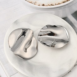 304 Stainless Steel Flat Round Stud Earrings&nbsp;EJEW-K268-56P