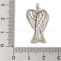 合金のチベット風チャーム  カドミウムフリー＆鉛フリー  ウイング  アンティークシルバー  29x16x4mm  穴：2mm&nbsp;TIBEP-A23255-AS-LF