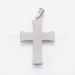 304ステンレスペンダント  大穴ペンダント  クロス  ミックスカラー  45x31x3.5mm  穴：9x5mm&nbsp;STAS-H429-03