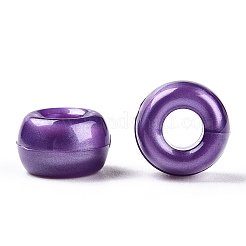 プラスチックパールビーズ  バレル  パープル  9x6mm  穴：3.8mm  約1900個/500g&nbsp;KY-T025-01-D04