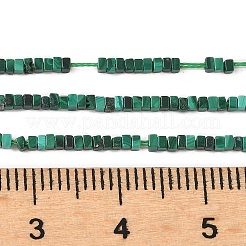 天然石マラカイトビーズ連売り  正方形  1.5x1.5x1mm  穴：0.5mm  約340~345個/連  15.04~15.16''（38.2~38.5センチメートル）&nbsp;G-G271-G01-1x1.5mm