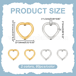 160Pcs 2 Colors Tibetan Style Alloy Heart Bead Frame&nbsp;TIBE-ME0001-13