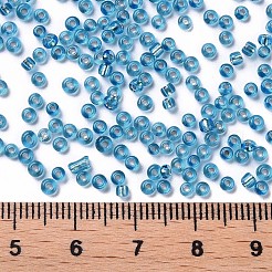 12/0 ガラスシードビーズ  銀並ぶ丸い穴  ラウンド  空色  2mm  穴：1mm  30000ビーズ/ポンド&nbsp;SEED-A005-2mm-23B
