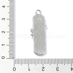 メッキ合金エナメルチャームラック  プラチナ  ローズチャーム  長方形  35x12.5x3mm  穴：2mm&nbsp;ENAM-Z016-05P-01