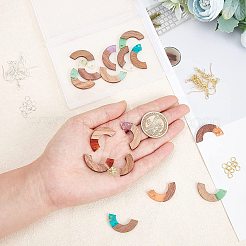 DIY Walnut Wooden Dangle Earring Making Kits&nbsp;DIY-OC0006-65