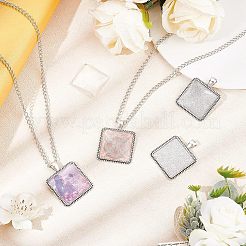 DIY Blank Square Pendant Making Kit&nbsp;DIY-NB0002-49