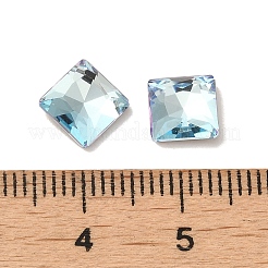 ガラスラインストーンカボション  ポイントバック＆バックメッキ  多面カット  正方形  光azore  7x7x3mm&nbsp;RGLA-P037-06B-D202