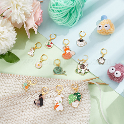 Alloy Enamel & Acrylic Pendant Stitch Markers&nbsp;HJEW-AB00361
