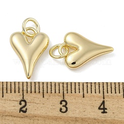 ハート真鍮のペンダント  カドミウムフリー＆ニッケルフリー＆鉛フリー  丸カン付き  18KGP本金メッキ  14x10x3mm  穴：3.2mm  リング：4.8x0.8  穴：3.2mm&nbsp;KK-N254-94G-01