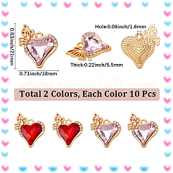 2Sets 2 Colors Alloy Rhinestone Pendants&nbsp;FIND-SC0015-76