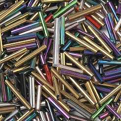 Glass Round Bugle Beads&nbsp;SEED-XCP0001-44