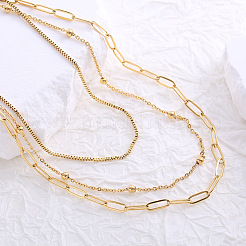 European layered titanium steel necklace box chain round bead fashion stainless steel jewelry&nbsp;YQ5413