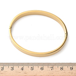 304ステンレススチール製キュービックジルコニア留めバングル（女性用）  イオンプレーティング（ip）  18KGP本金メッキ  内径：1-7/8インチ（4.8cm）&nbsp;BJEW-F506-01G