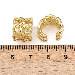 真鍮カフイヤリング  C字型チェーンチャーム  ゴールドカラー  14.5x10.5mm&nbsp;LS-EJEW-C159-02G