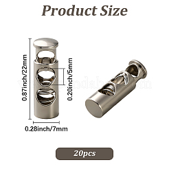 合金カードロック20個  豚の鼻のバックル 引き出し式バックルカード  プラチナ  22x7mm  穴：5mm  20個/セット&nbsp;FIND-GF0008-48A-P