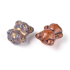 Picasso Baking Paint and Golden Metal Enlaced Glass Beads&nbsp;DGLA-T004-45M