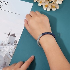 ナイロン糸編み込みブレスレット  女性のための調節可能な友情コードブレスレット  藤紫色  内径：2-1/8~3-1/8インチ（5.5~8cm）&nbsp;BJEW-SW00058-2