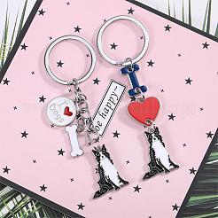 WEWAYSMILE 2 pcs Dog Keychain Car Keychain Pet Pendant Key-Ring Lovely Dog Key-ring Portable Metal Keychain Gift for Pet Lover Birthday Puppy Theme Party Supplies (Border Collie)&nbsp;JX786A