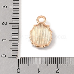 合金エナメルチャーム  ライトゴールド  シェルシェイプチャーム  ティール  18x12x3mm  穴：2.5mm&nbsp;ENAM-Z010-31A-KCG