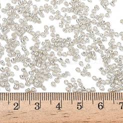 電気めっき12/0ガラスシードビーズ  丸穴rocailles  銀  2x2mm  穴：0.5mm&nbsp;SEED-Q003-2