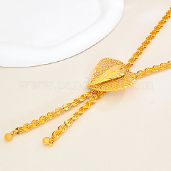 女性用ファッション真鍮ハートタッセルラリアットネックレス  18KGP本金メッキ  24.02インチ（61cm）&nbsp;YD9699