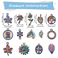 14 Pcs Flower & Leaf Themed 316L Surgical Stainless Steel Pendants&nbsp;JX098A