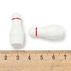 プリントされた木製のボウリングディスプレイ装飾  ホームデスクトップ装飾用  ホワイト  12x30mm&nbsp;WOOD-G022-11E