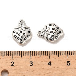 合金のチベット風チャーム  カドミウムフリー＆鉛フリー  苺  アンティークシルバー  15x11x3mm  穴：1.4mm  約746個/1000g&nbsp;FIND-C043-017AS