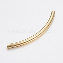 304ステンレスチューブビーズ  ゴールドカラー  50x3mm  穴：2mm&nbsp;STAS-K167-26G