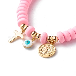 Handmade Polymer Clay Beads Stretch Bracelets&nbsp;BJEW-JB06564