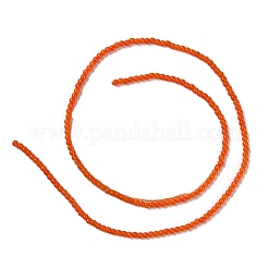 ジェイド風ガラスビーズ連売り  ラウンド  レッドオレンジ  2~2.5mm  穴：0.6mm  約173~180個/連  14.57''~14.84''（37~37.7センチメートル）&nbsp;GLAA-K062-A01-07