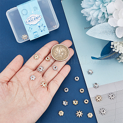 24Pcs 6 Styles Brass Clear Cubic Zirconia Spacer Beads&nbsp;KK-CA0003-63