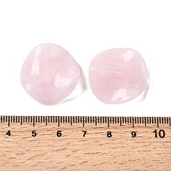 不透明なアクリルビーズ  天然石風  ナゲット  ツートン  多面カット  ピンク  24.5x24.5x6.5mm  穴：1.8mm  265個/ 500g&nbsp;OACR-D320-04C