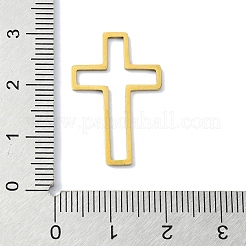 304ステンレススチールリンクリング  クロス  ゴールドカラー  26x17x1mm&nbsp;LS-STAS-C097-03G