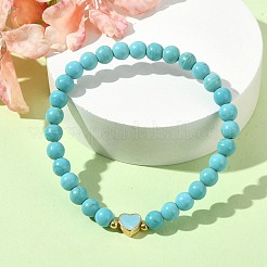 Natural & Synthetic Gemstone Round Beaded Stretch Bracelets&nbsp;BJEW-JB09881