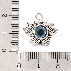 チベットスタイルアロイ樹脂ペンダント  目で花  アンティークシルバー  17.5x19x6mm  穴：2.5mm&nbsp;FIND-Z063-07AS