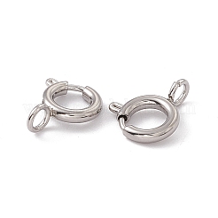 変色しない201ステンレススチールスプリングリング留め具  ステンレス鋼色  8x2mm  穴：2.5mm&nbsp;STAS-J401-LD022-8