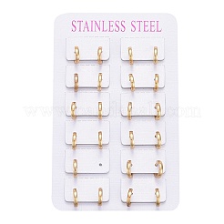 304 Stainless Steel Huggie Hoop Earrings&nbsp;LS-EJEW-L252-043B-G