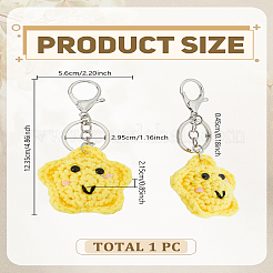 1Pc Star Acrylic Fiber Knitting Pendant Keychain&nbsp;KEYC-LP0001-59