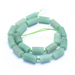 つや消し天然アベンチュリンビーズ連売り  多面カット  コラム  13~18x7~10.5mm  穴：1mm  約19~21個/連  15.16インチ（38.5cm）&nbsp;G-L552C-01