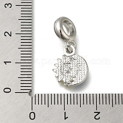 ラックメッキ合金エナメルヨーロッパダングルチャーム  クリスタルラインストーン付き太陽と月の大きな穴ペンダント  プラチナ  黄緑  23.5mm  穴：4.5mm  ペンダント：13.5x11x12mm&nbsp;PALLOY-A009-13P